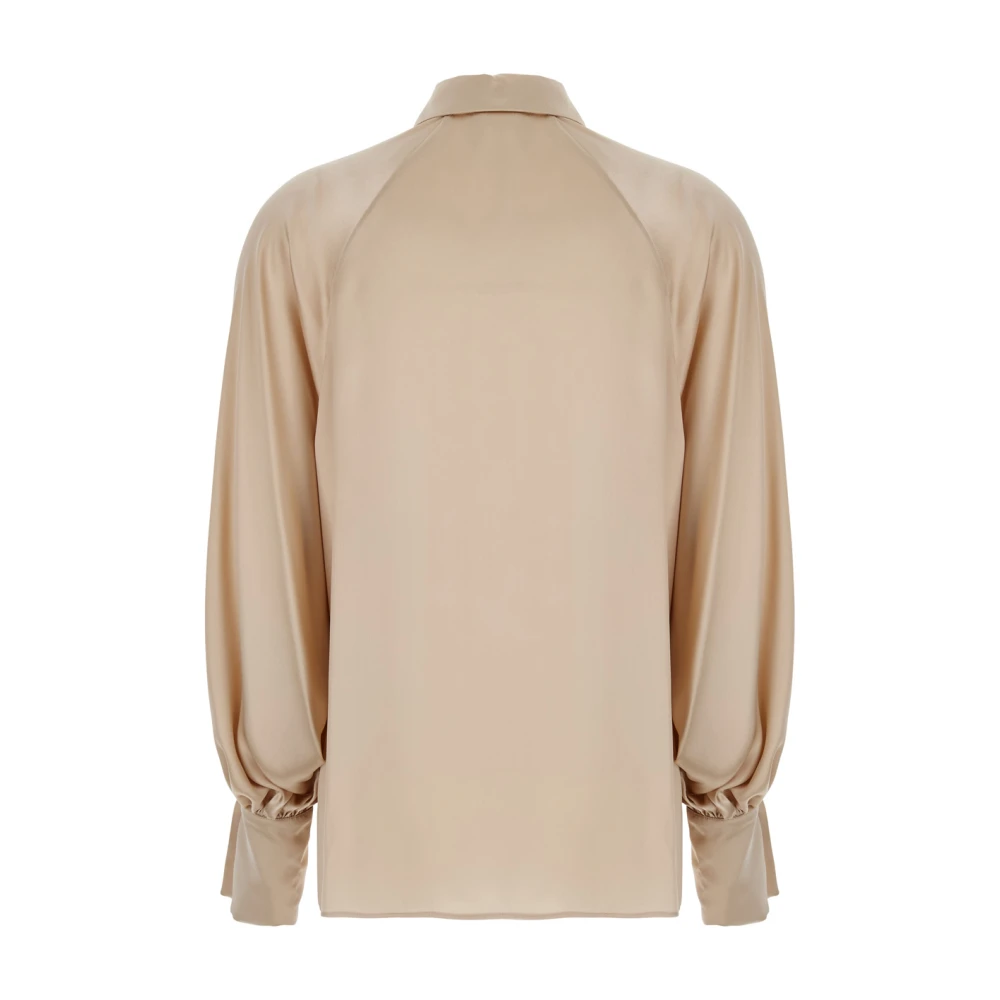 Eleventy Beige Klassieke Kraag Shirt in Viscose Mix Beige Dames