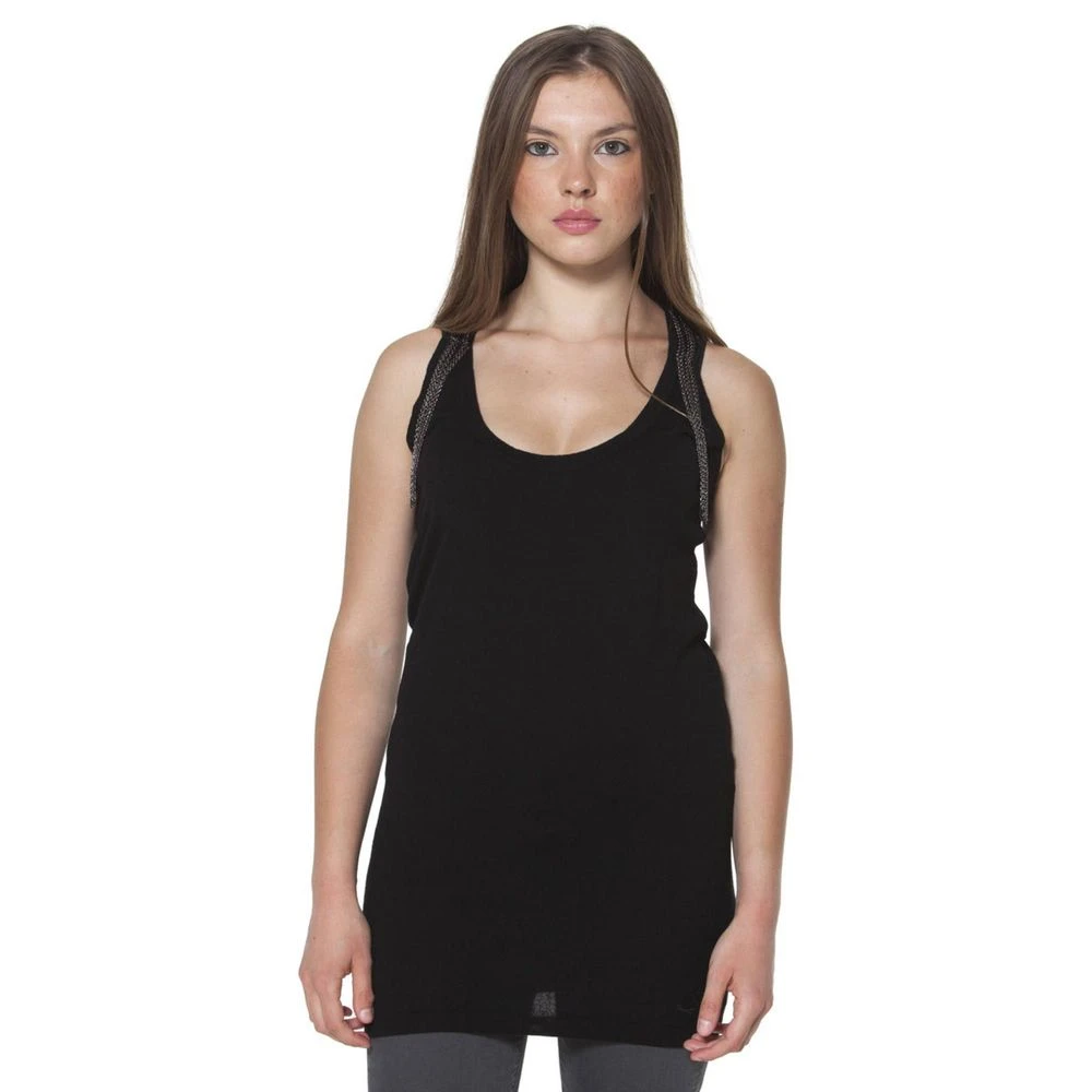 Fred Perry Zwarte Polyester Tanktop met Inzetstukken Black Dames