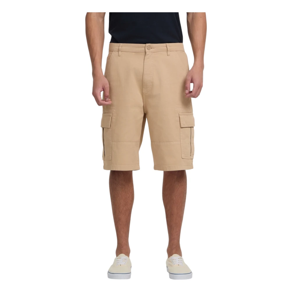 Guess Uomo Beige Twill Cargo Chino Shorts