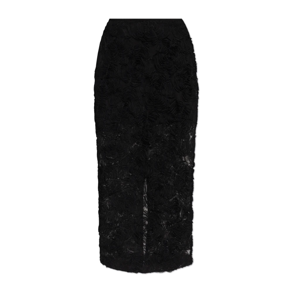 Rotate Birger Christensen Tule rok met achter split Black Dames