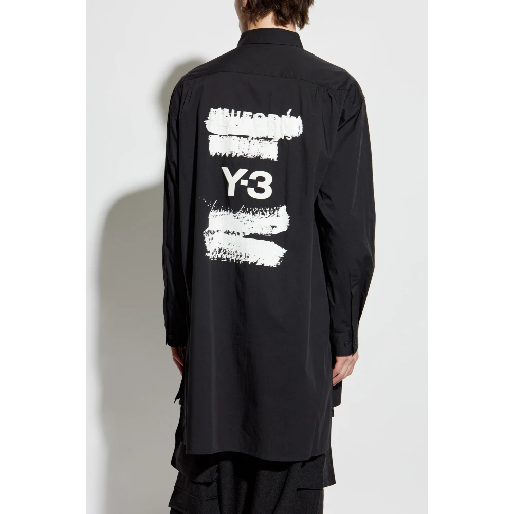 Y-3 Shirt met achterprint Black Heren