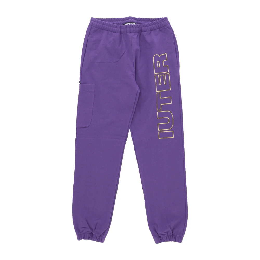 Iuter Lichtgewicht Paarse Trainingsbroek Elastische Taille Purple Heren