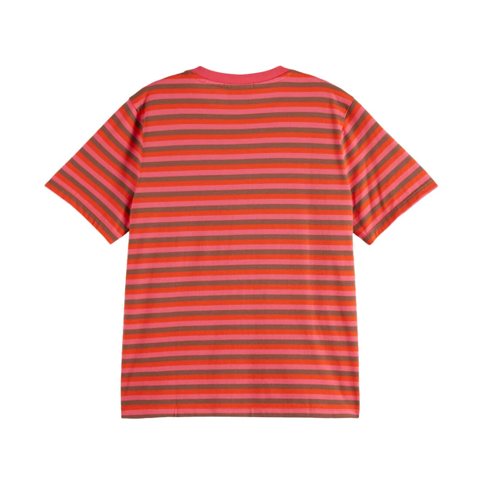 Scotch & Soda Gestreept Regular Fit T-shirt Purple Dames