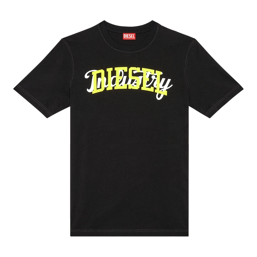 Diesel T-shirt with contrasting prints Black Heren