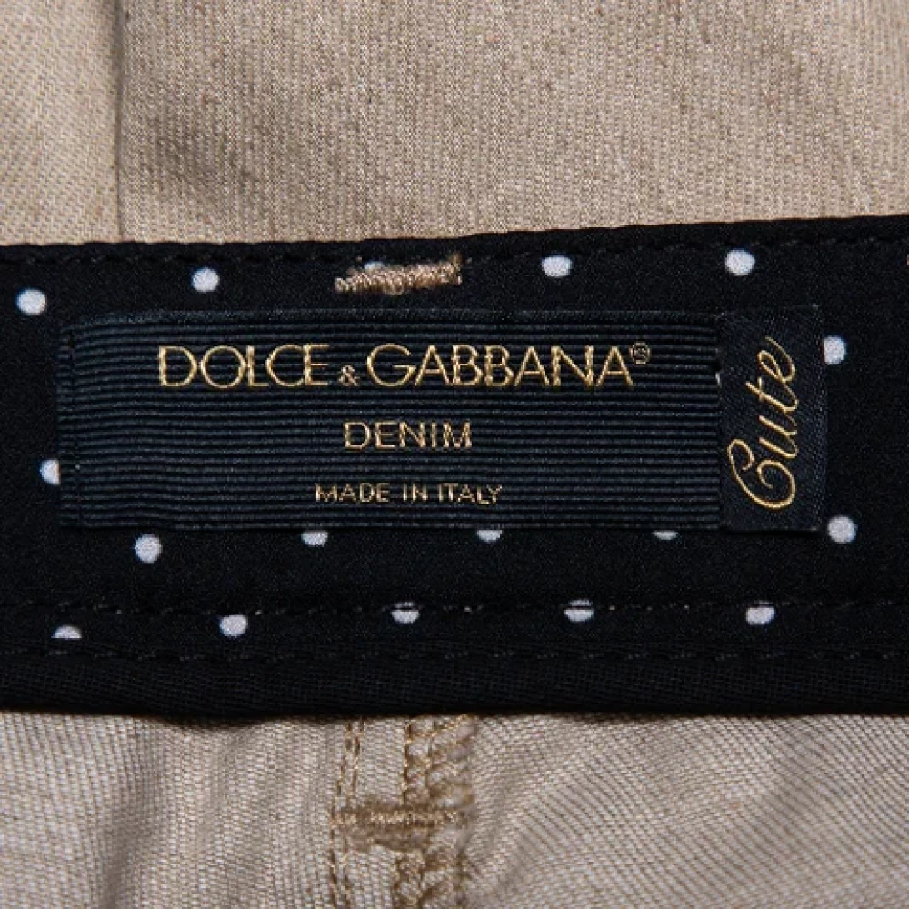 Dolce & Gabbana Pre-owned Denim jeans Beige Dames
