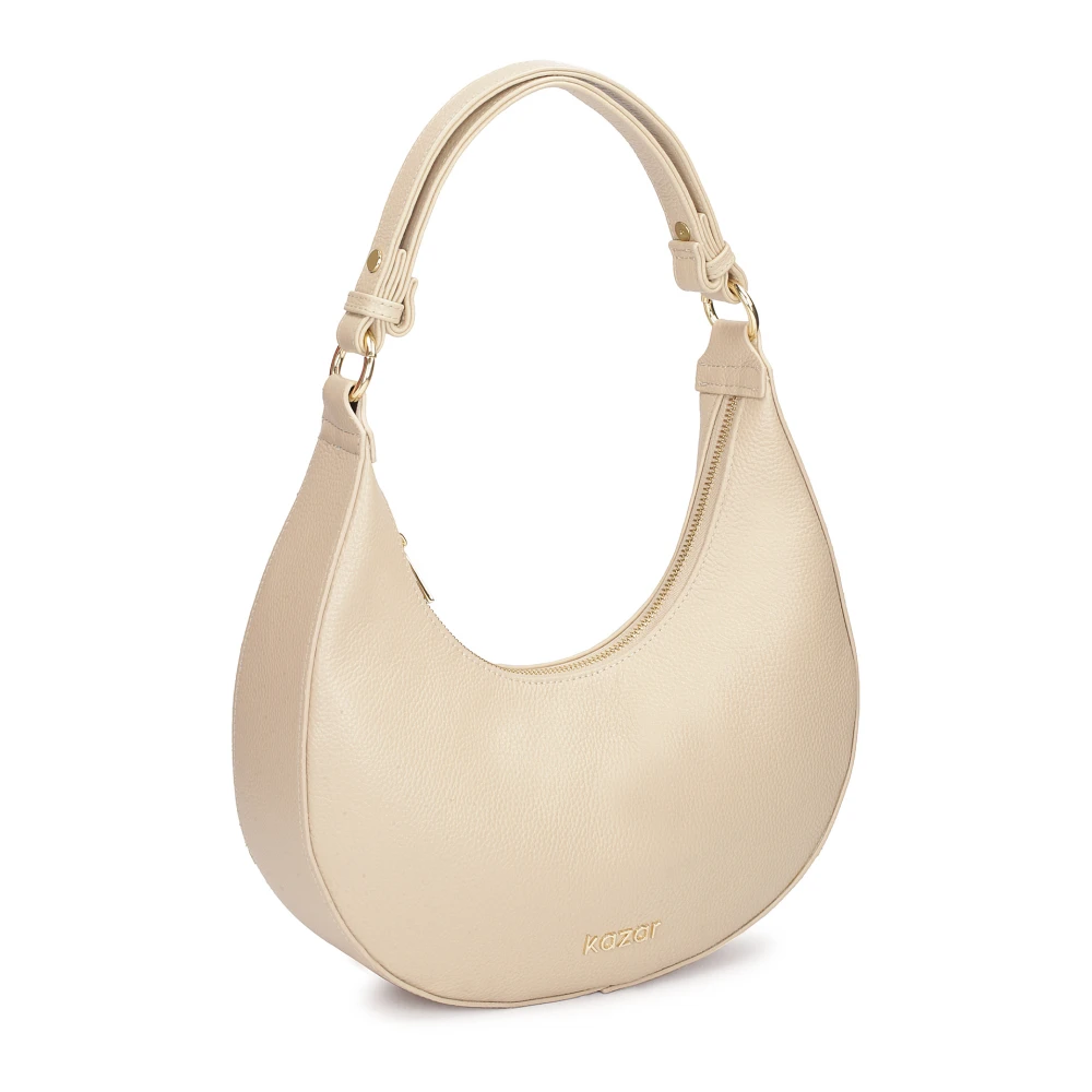 Kazar Beige leren handtas met een unieke vorm Beige Dames