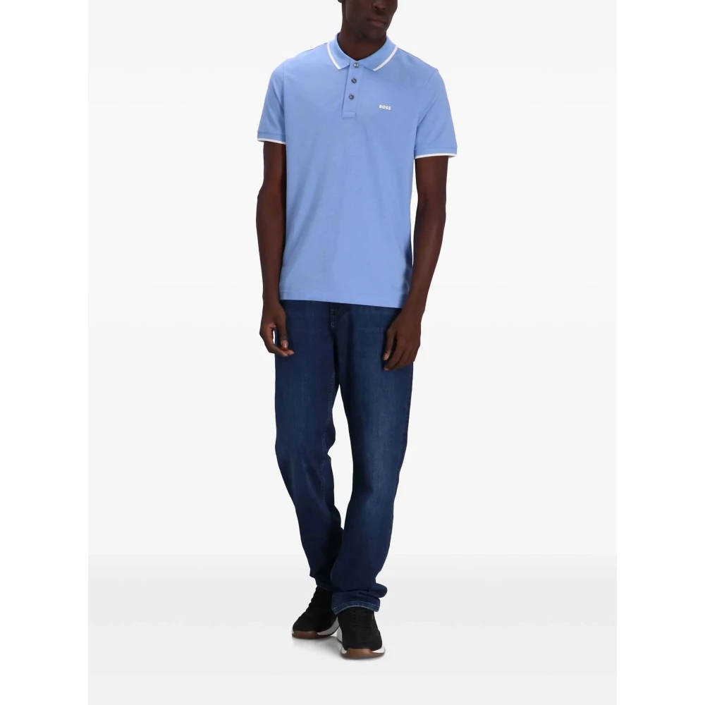 Hugo Boss Heldere Blauwe Jersey Shirt Blue Heren