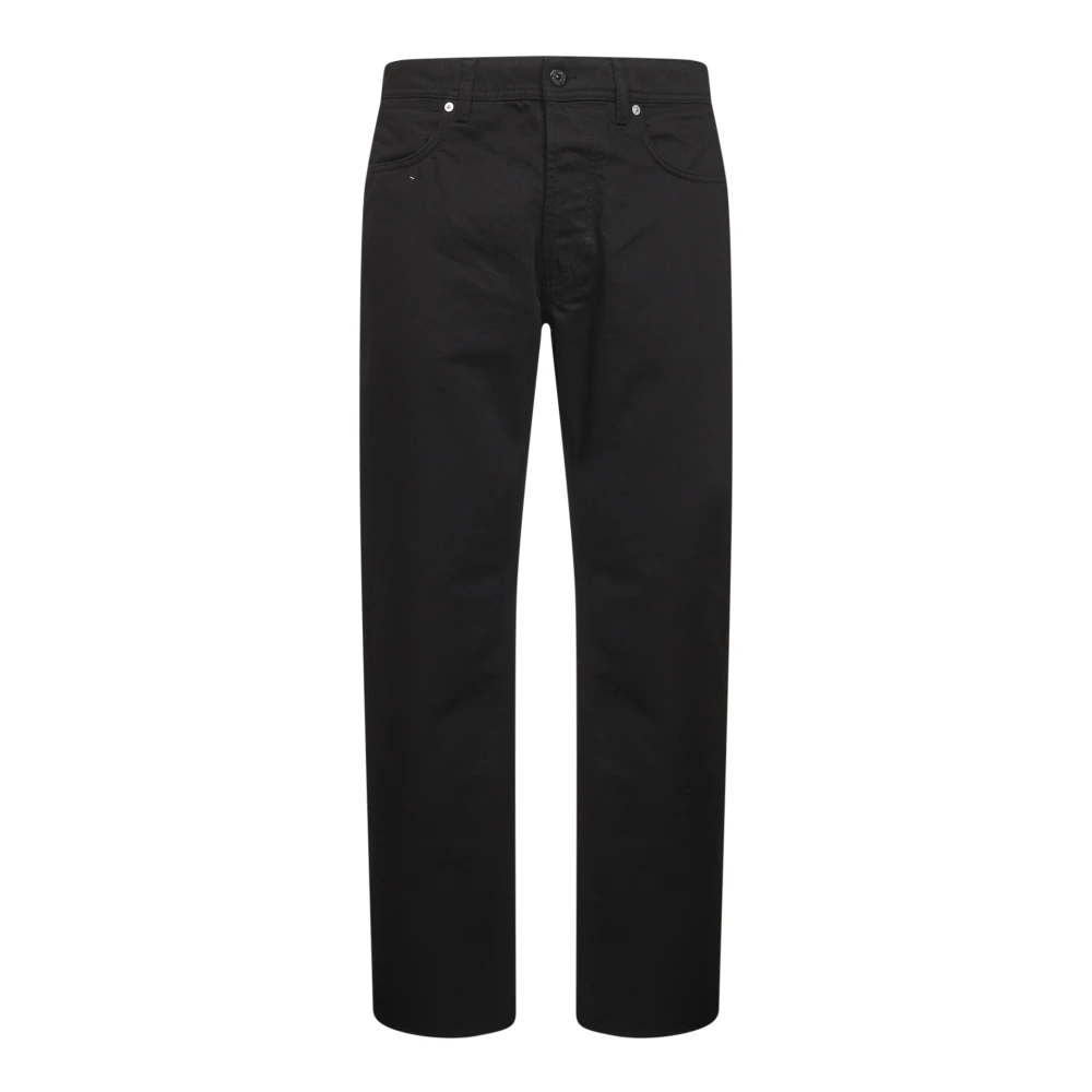Stone Island Men's Black Straight Fit Jeans, W34, Tapered Jeans With Logo Badge
