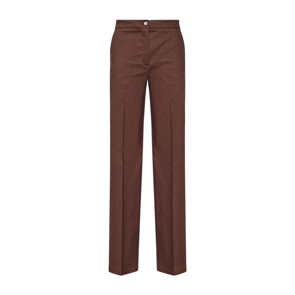 Pinko Women's Brown Straight Trousers - Straight Trousers - M - Trousers