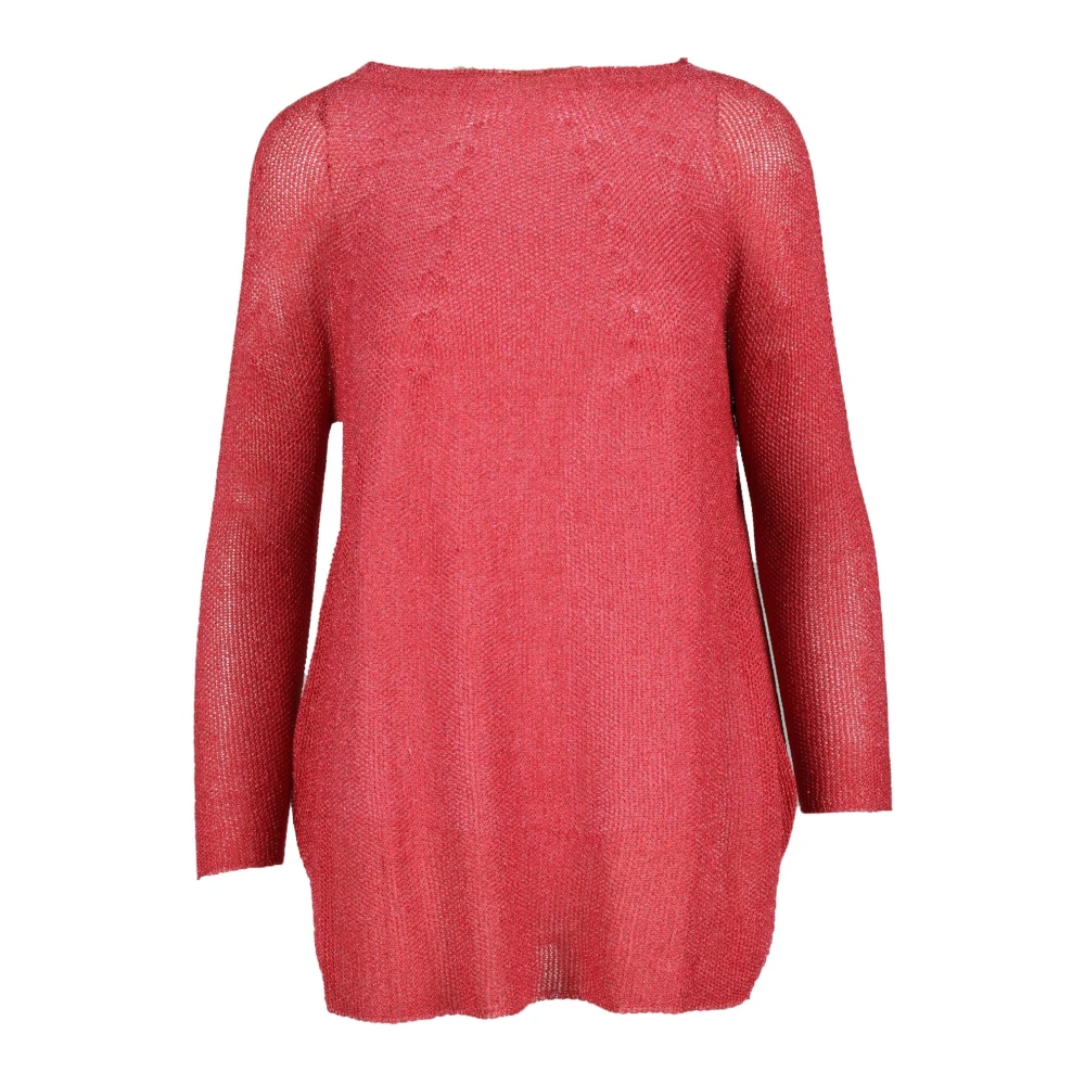 Pink Memories Linnen Katoen Mode Top Red Dames
