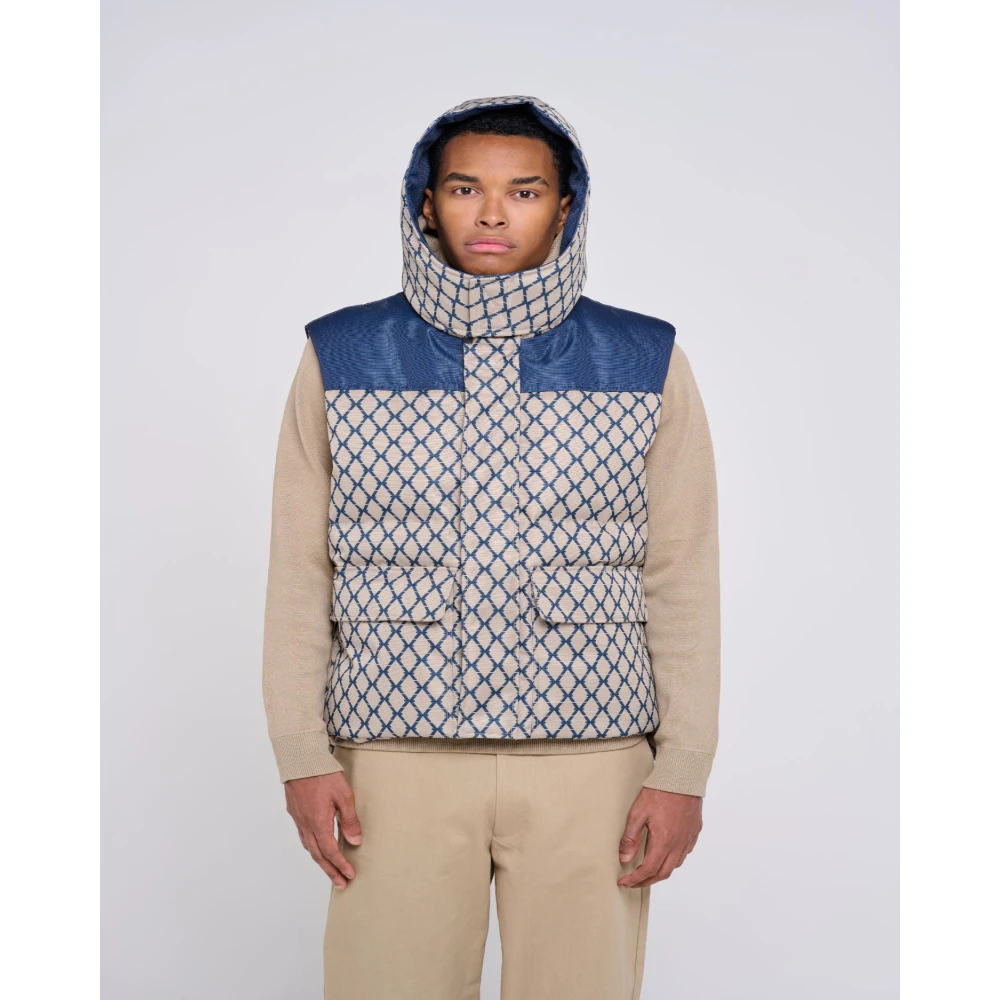 John Richmond Gewatteerd vest met capuchon Multicolor Heren