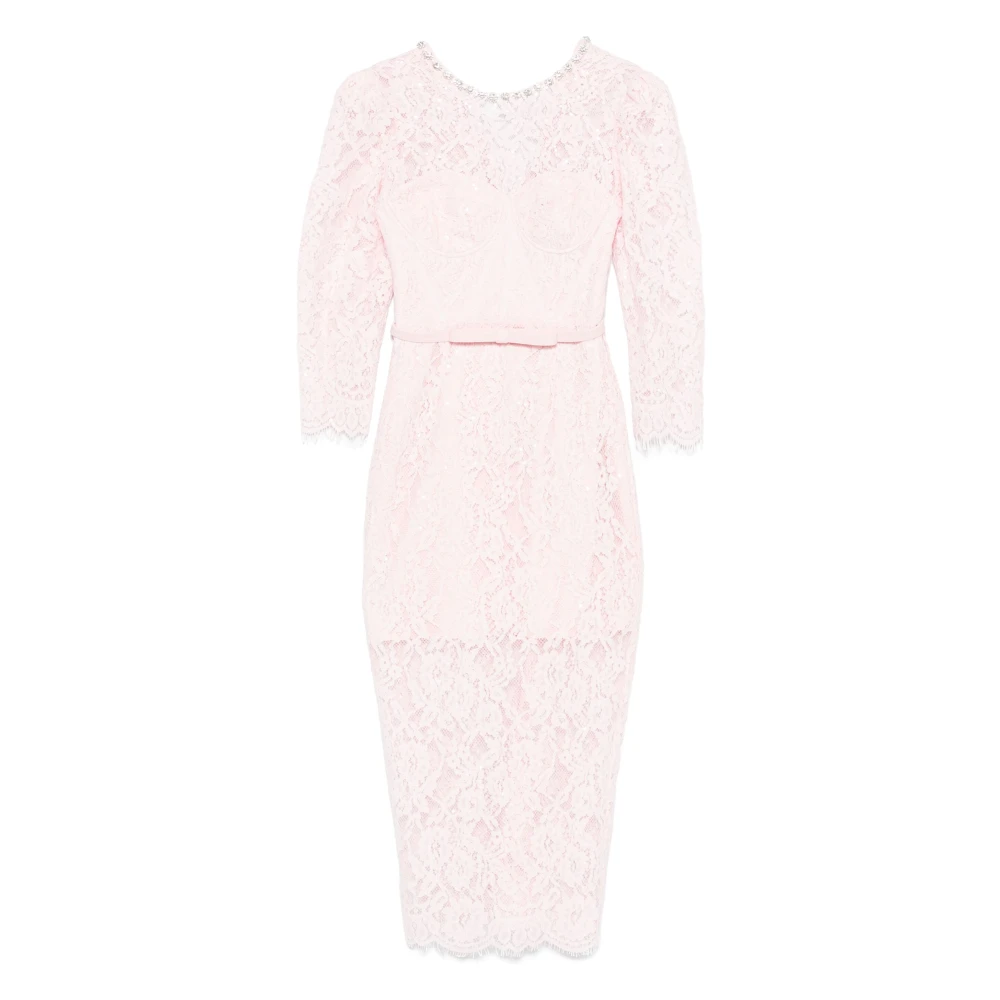 Self Portrait Roze Kant Pailletten Jurk Pink Dames