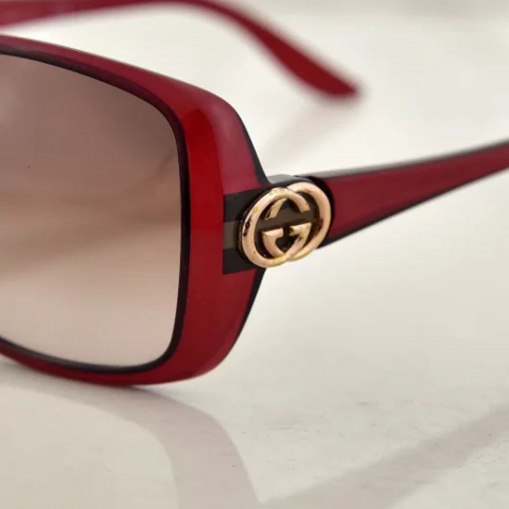 Gucci Vintage Pre-owned Plastic sunglasses Red Dames
