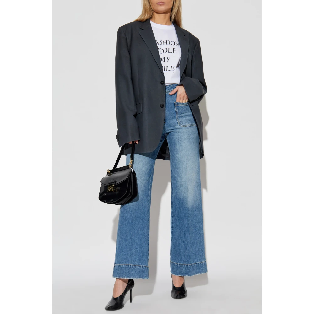 Victoria Beckham Jeans met logo Blue Dames