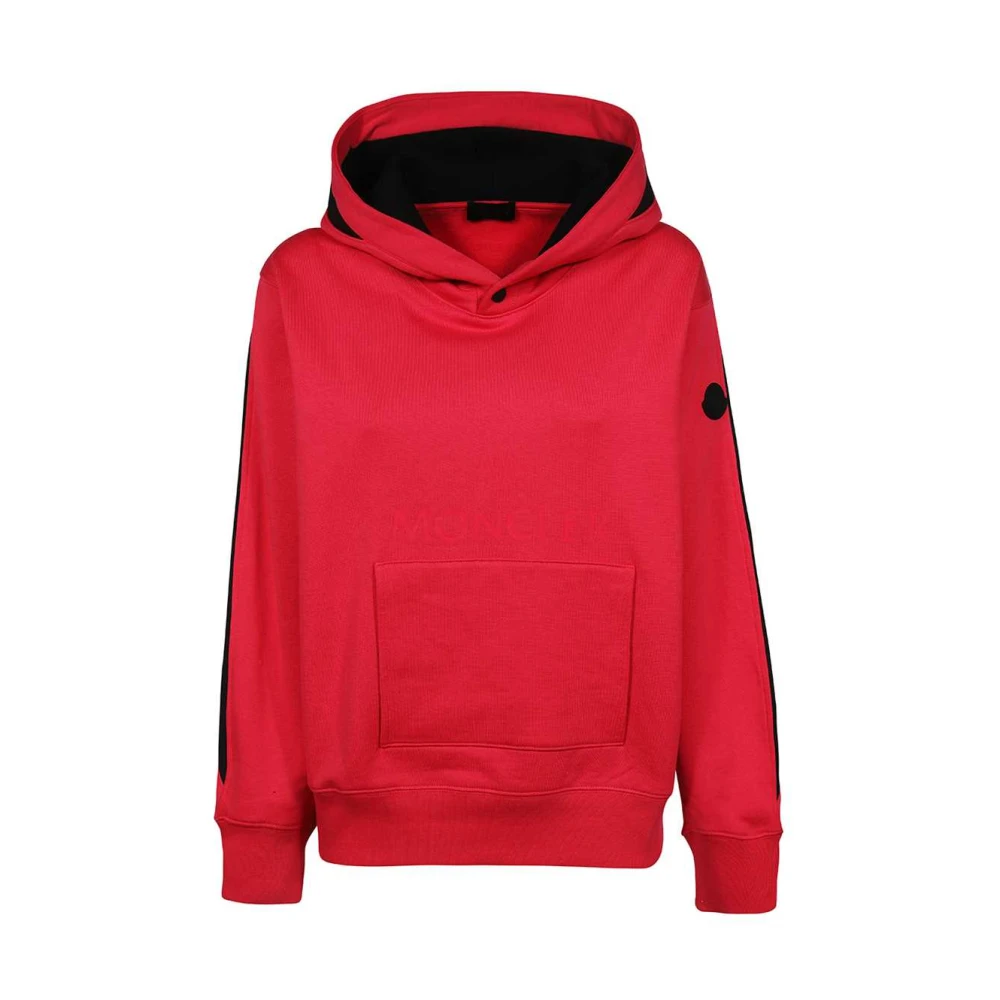 Moncler Geribbelde Katoenen Hoodie Pink Dames