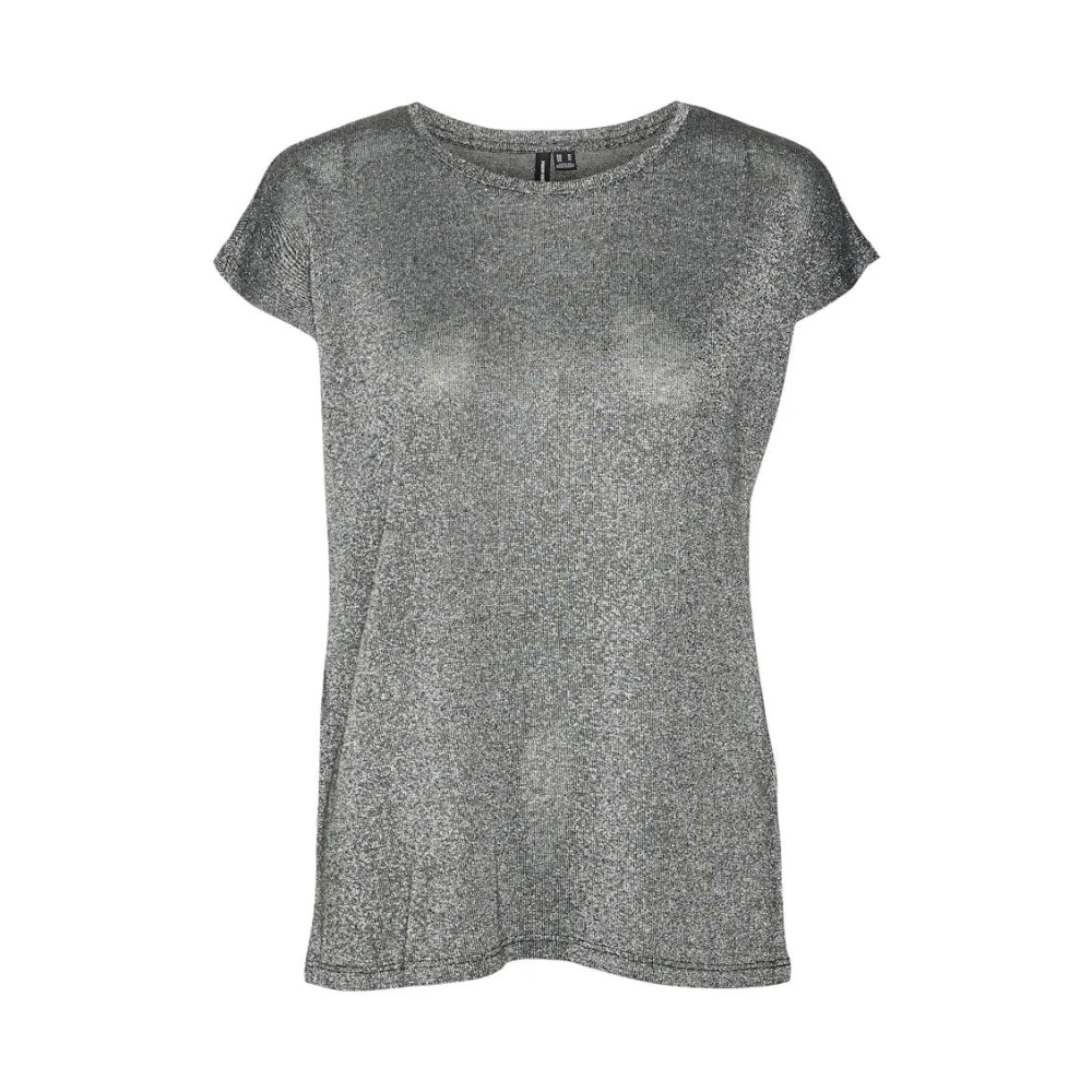 Vero Moda Zwart Zilver Lurex Stijlvolle Top Gray Dames