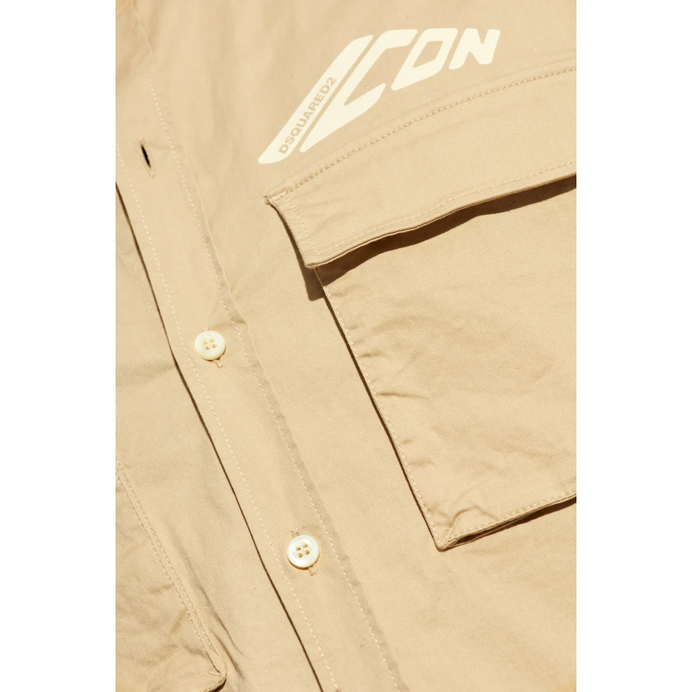 Dsquared2 Shirt met logo Beige Heren