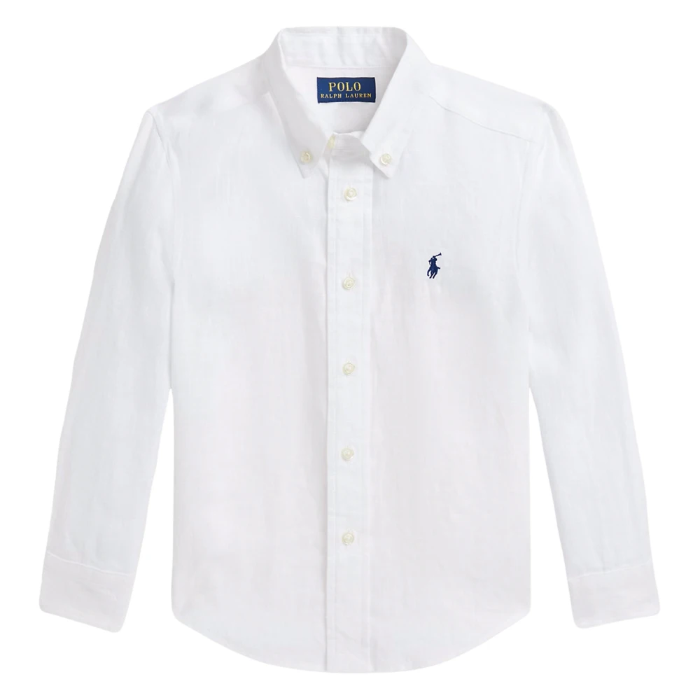Ralph Lauren Boys White Linen Shirt In Size 6 Y