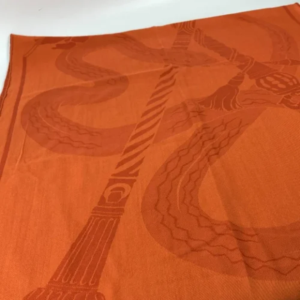 Hermès Vintage Pre-owned Fabric scarves Orange Dames