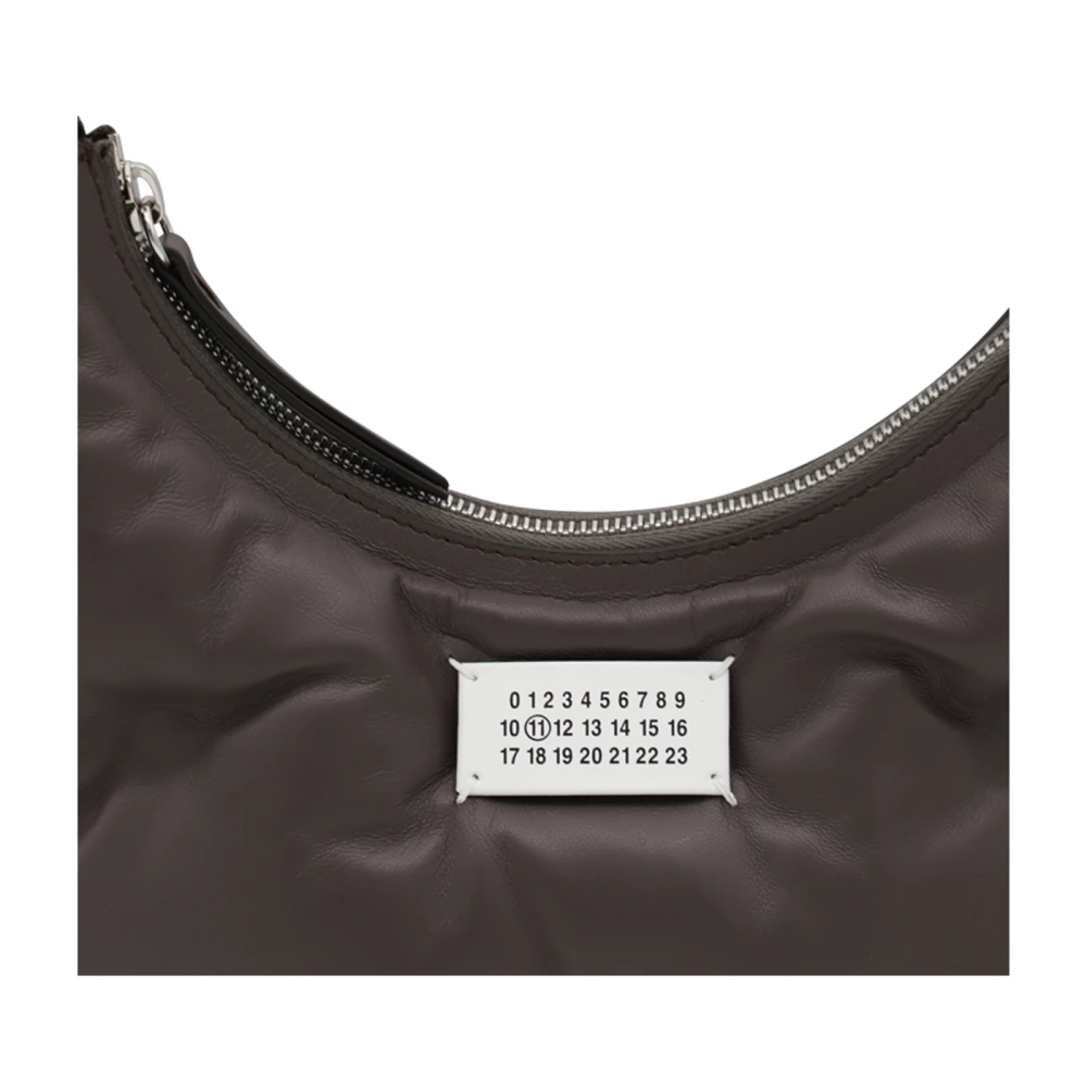 Maison Margiela Donkergrijze Leren Hobo Schoudertas Gray Dames