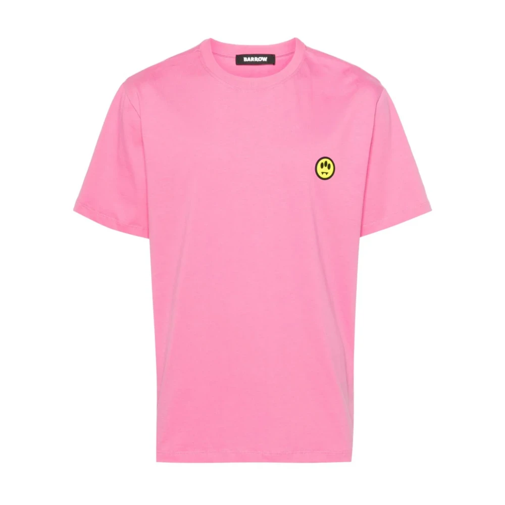 Barrow Stijlvol T-shirt van jersey met gezichtsmotief Pink Heren