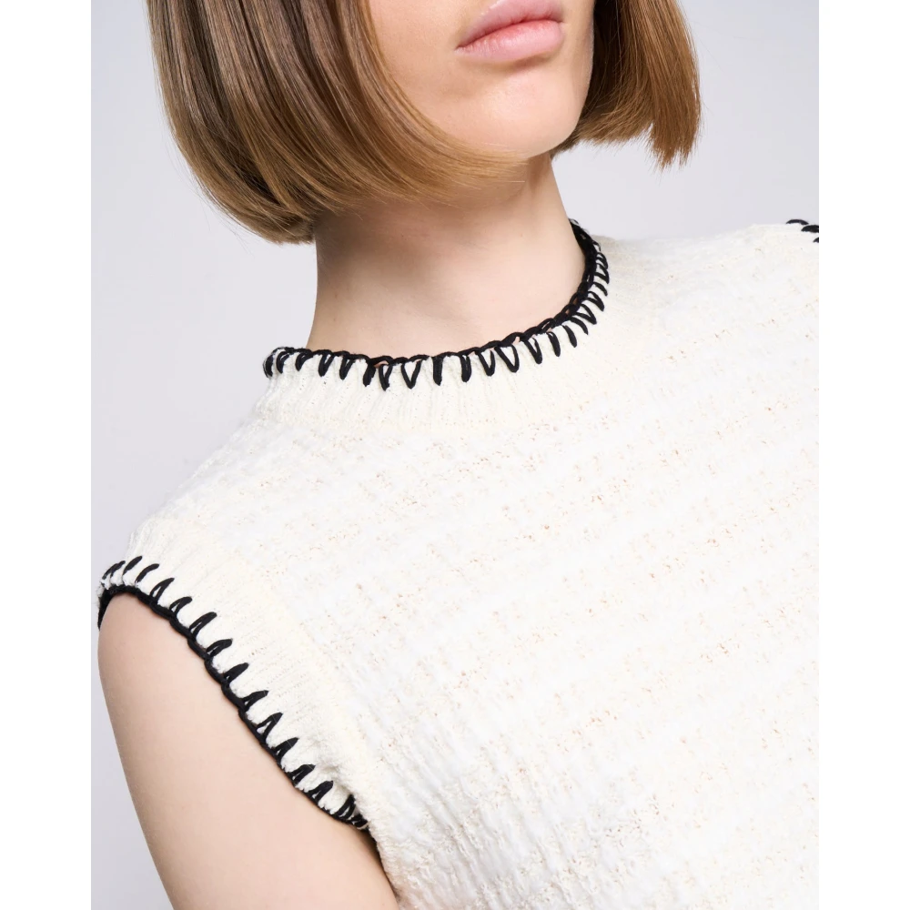 Silvian Heach Top met contrasterende kleuren White Dames