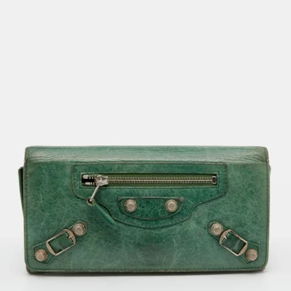 Balenciaga Vintage Pre-owned Leather wallets Green Dames