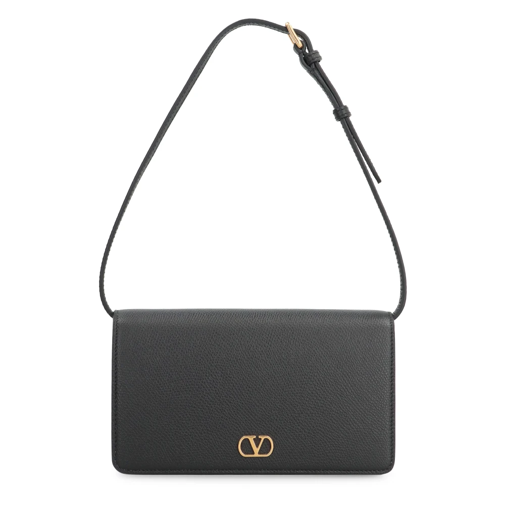 Valentino VLogo Signature Leren Crossbody Tas Black Dames