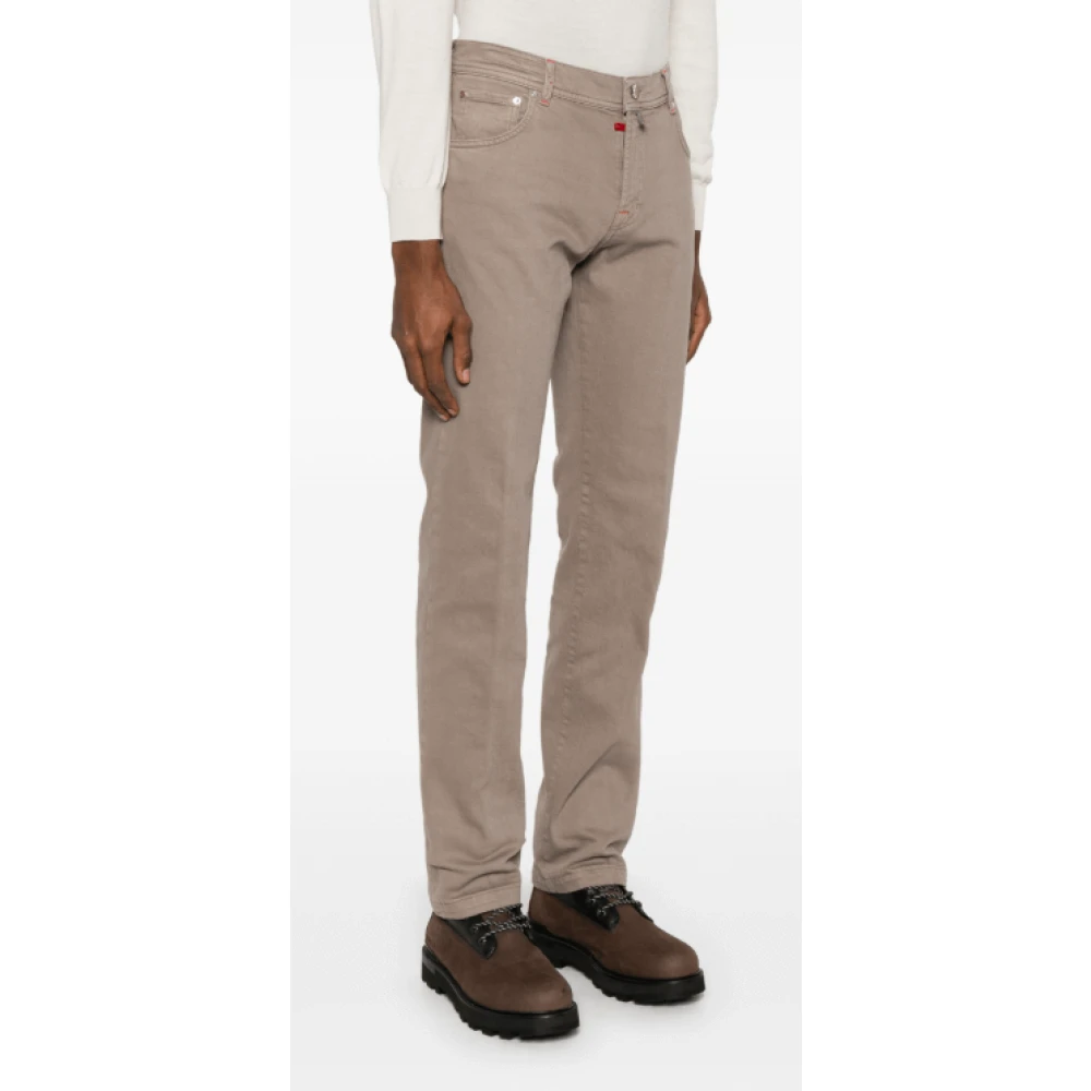 Kiton Lichtbruine Straight-Leg Jeans Beige Heren