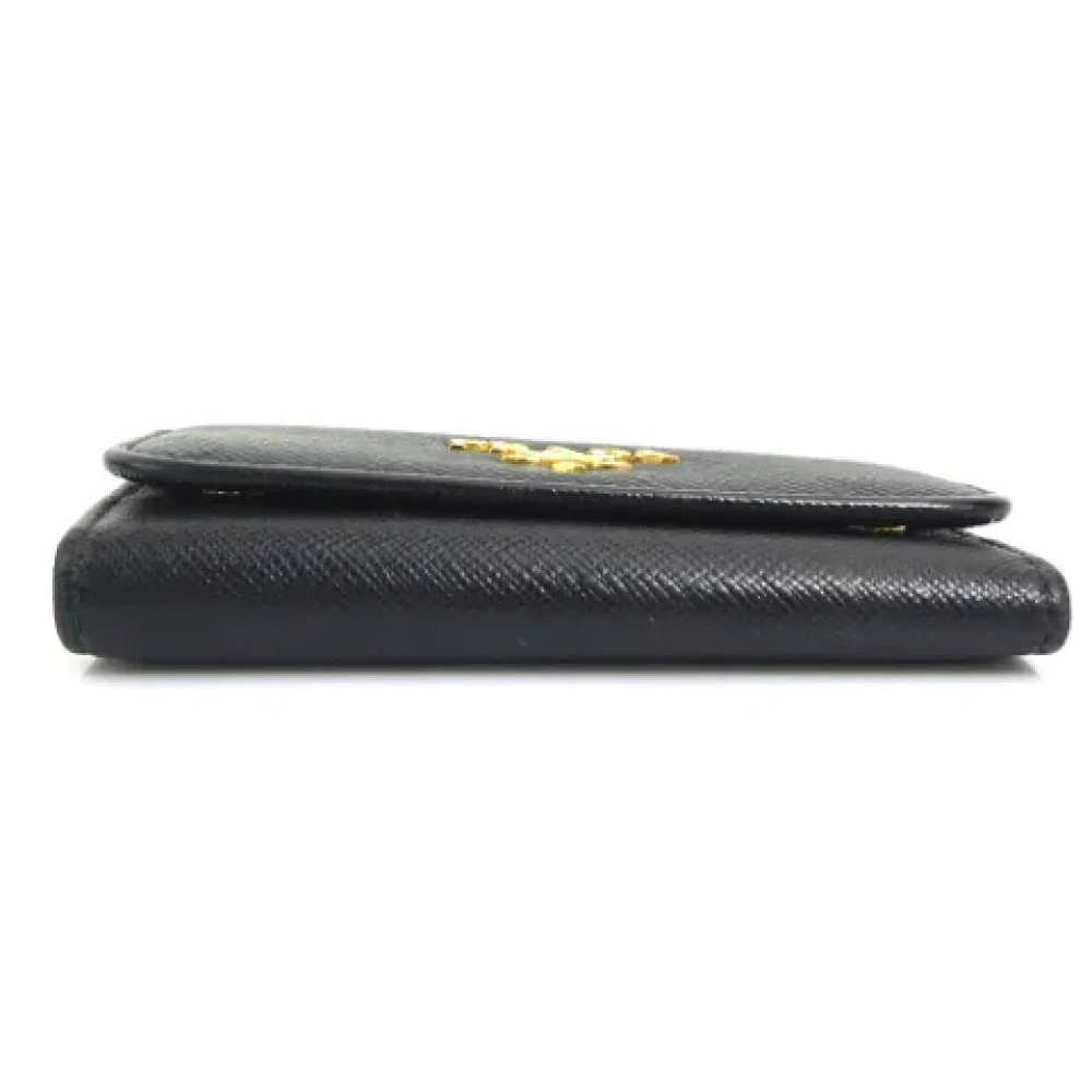Prada Vintage Pre-owned Leather wallets Black Unisex