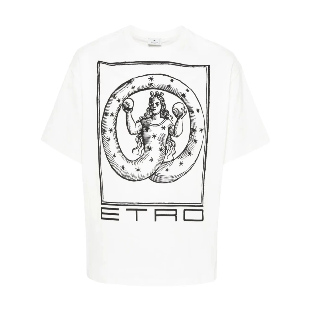 ETRO Casual Katoenen T-Shirt White Heren