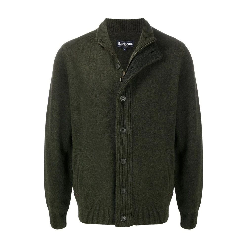 Barbour Seaweed Maglia Cardigan Green, Herr