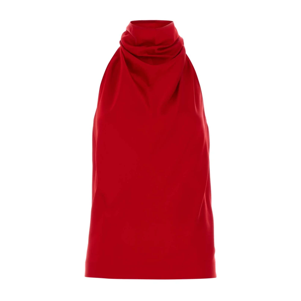 Stella Mccartney Vrouw Rood Satijnen Haltertop