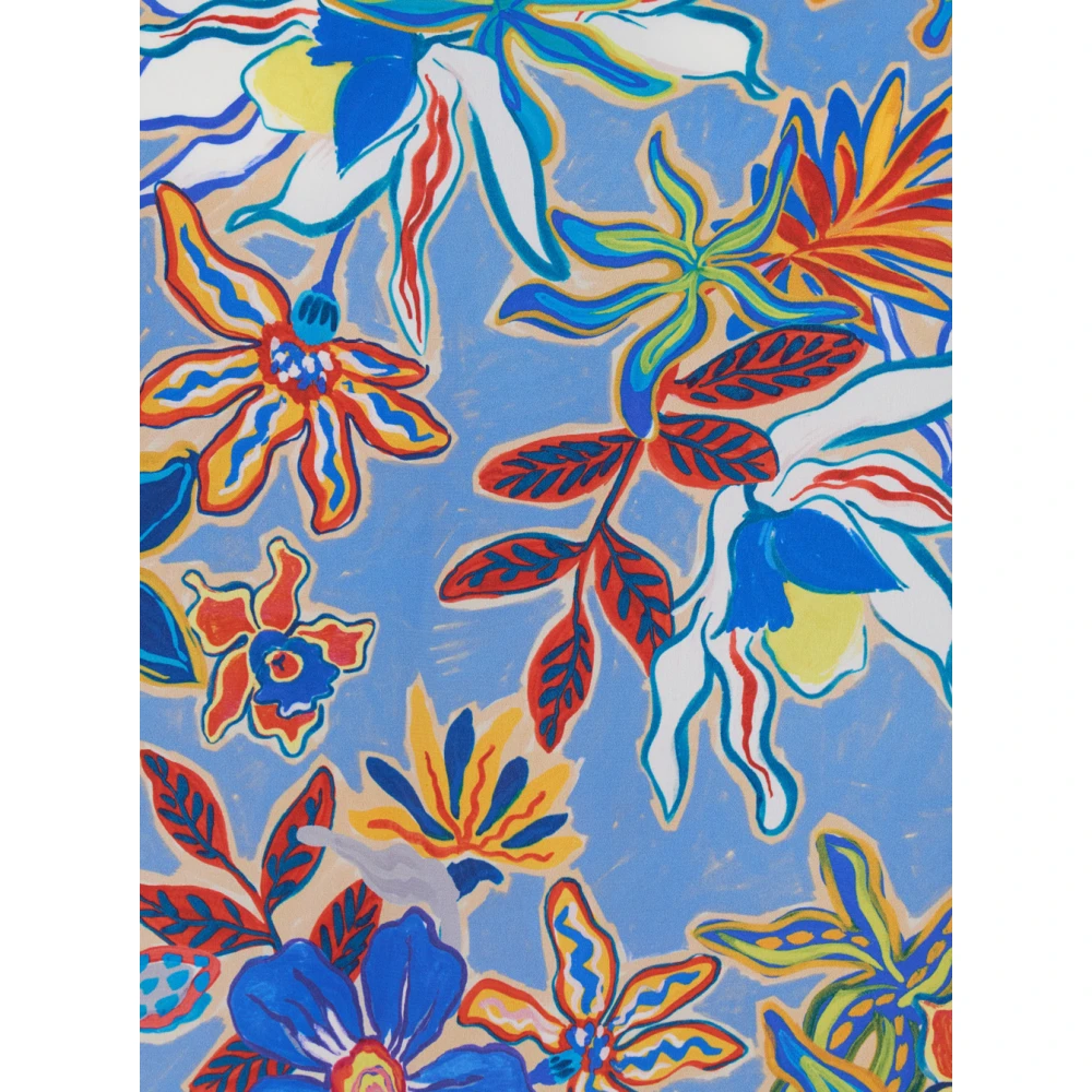 Momoni Blauwe Bloemen Zijden Blouse Vrouw Multicolor Dames