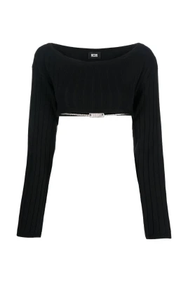 Svart Bling Crop Sweater