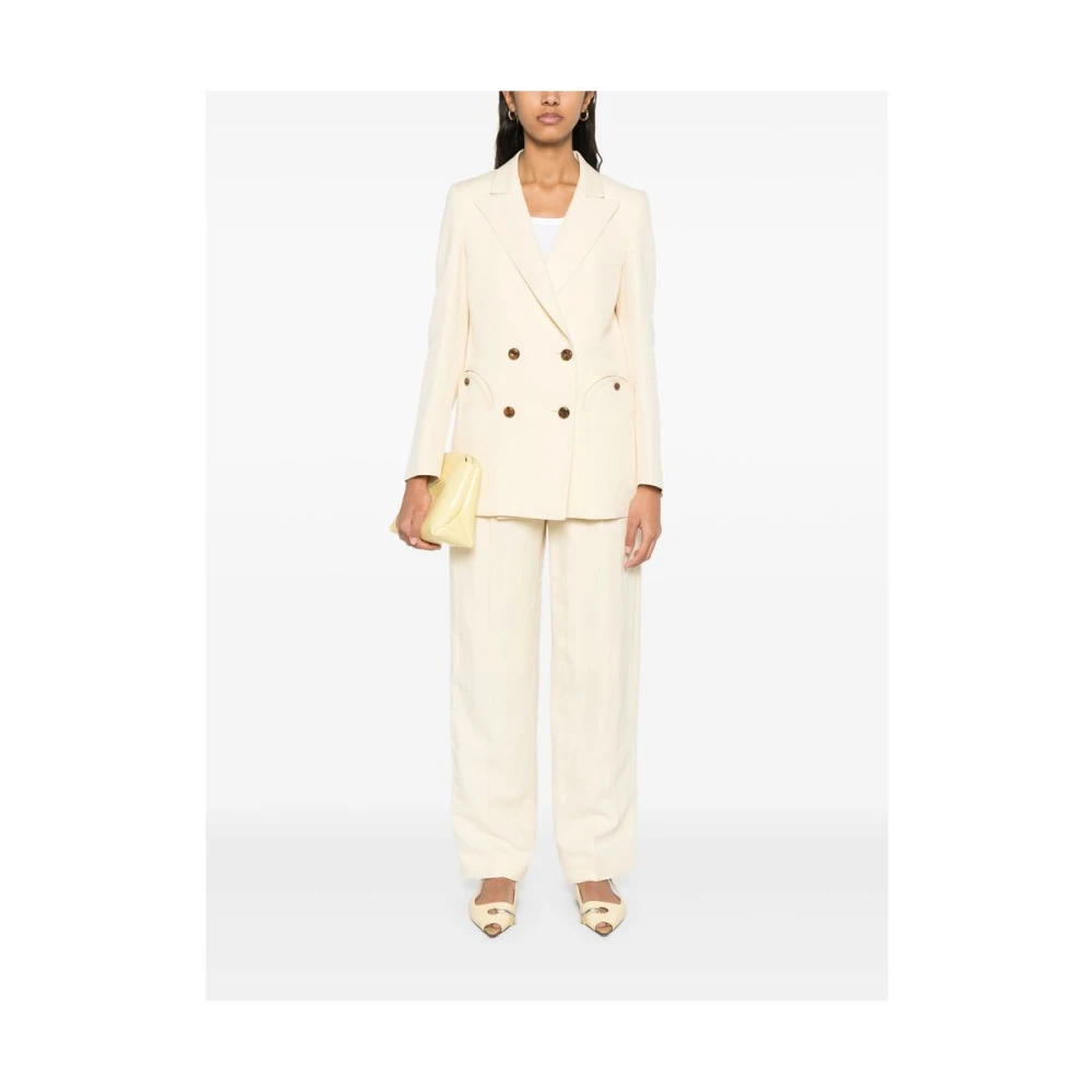 Blazé Milano Boter Gele Broek met Plooidetails Yellow Dames