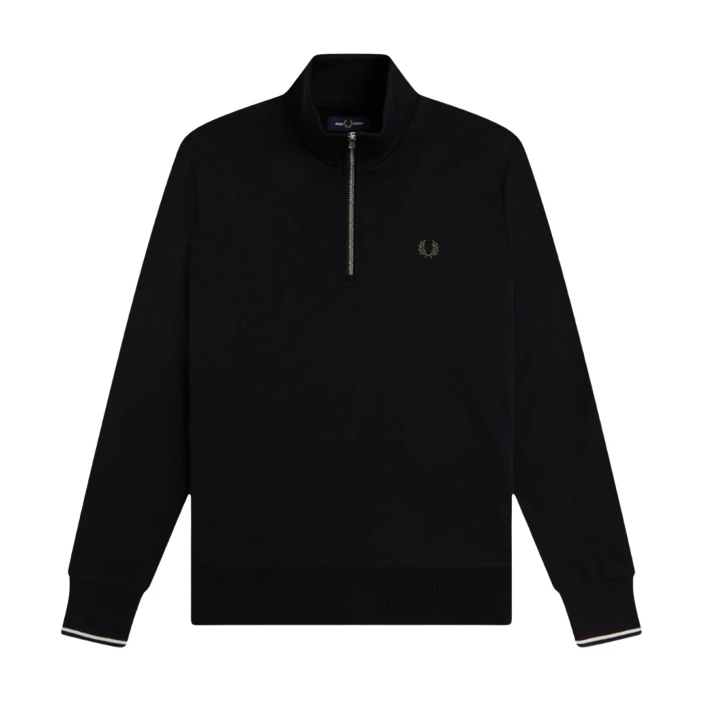 Fred Perry , Zip-Throughs, Male, Black, Xl, Half-Zip Sweatshirt - Image 3