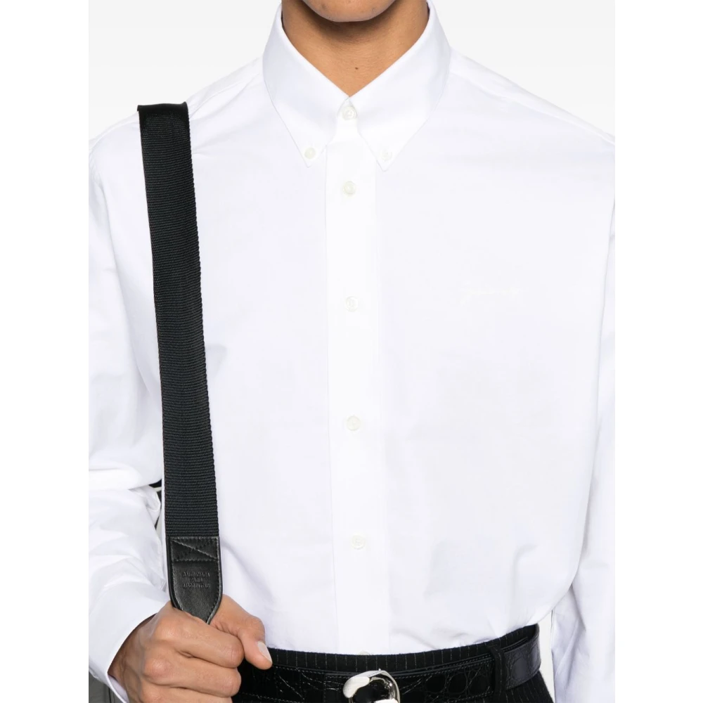 Givenchy Wit overhemd met knopen en afgeronde zoom White Heren