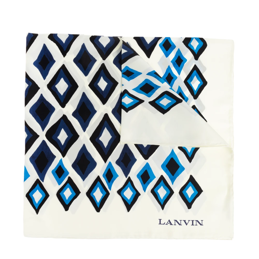 Lanvin White Silk Scarves, Male, One Size, Silk Scarf