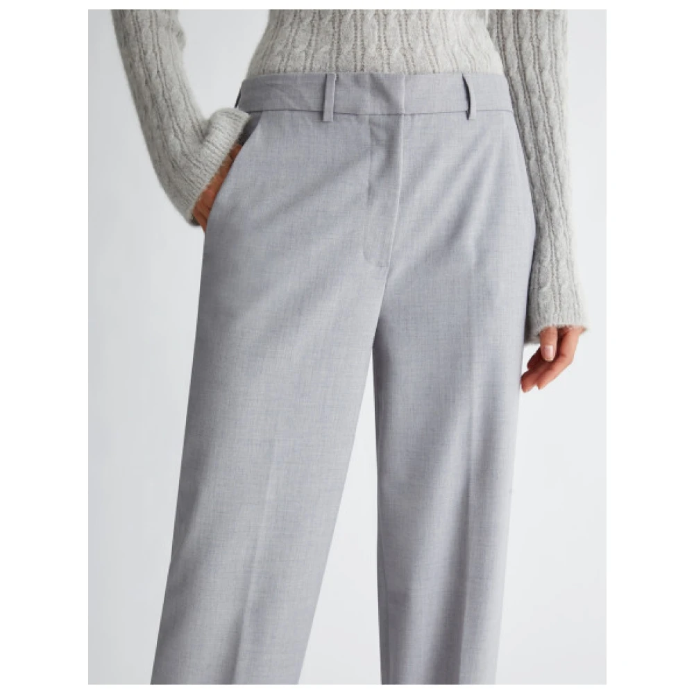 Liu Jo Chino Broek Bevroren Kleur Rechte Snit Gray Dames