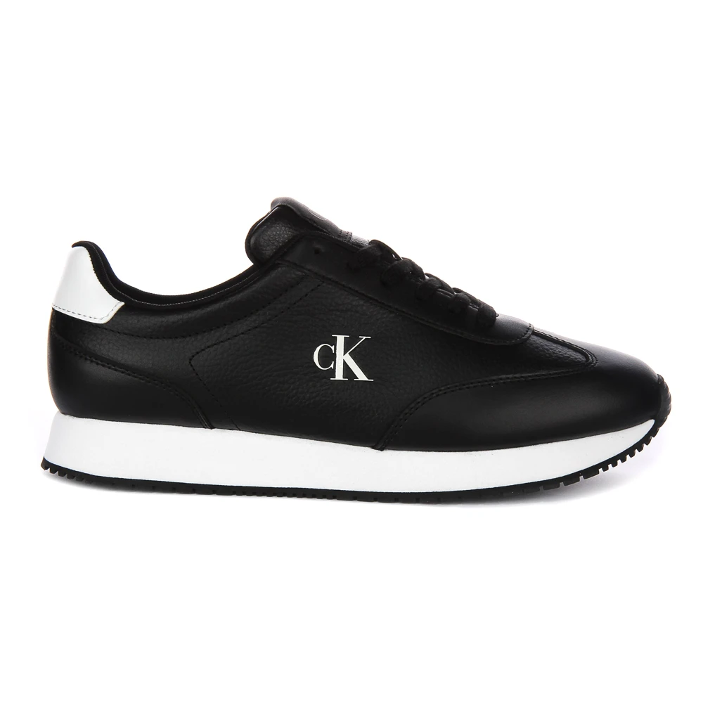 Calvin Klein Jeans Leren Sneakers Runner Heren Schoenen Zwart