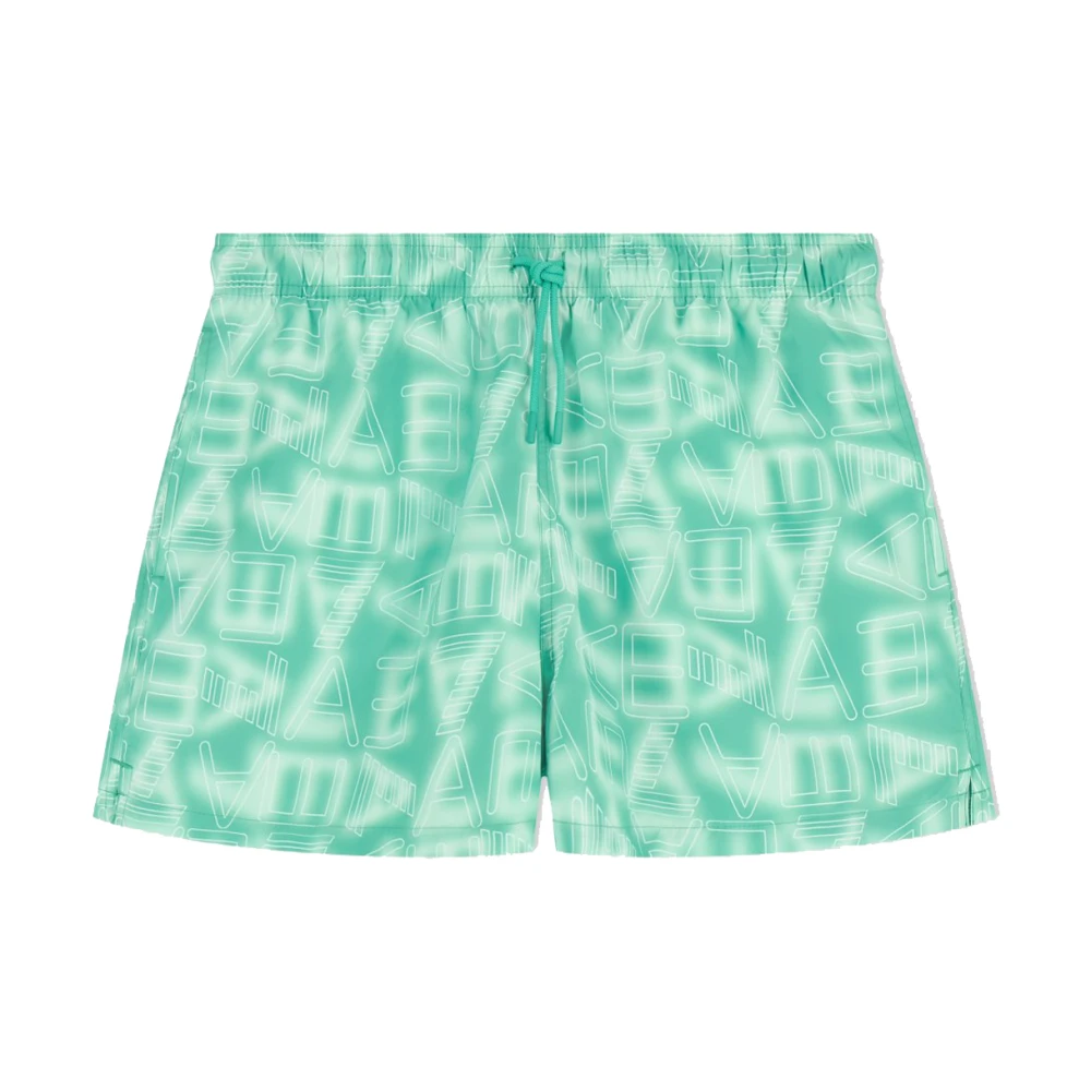 Emporio Armani Ea7 Men's Green Boxer Swim Shorts - Beachwear - L - Swimwear
