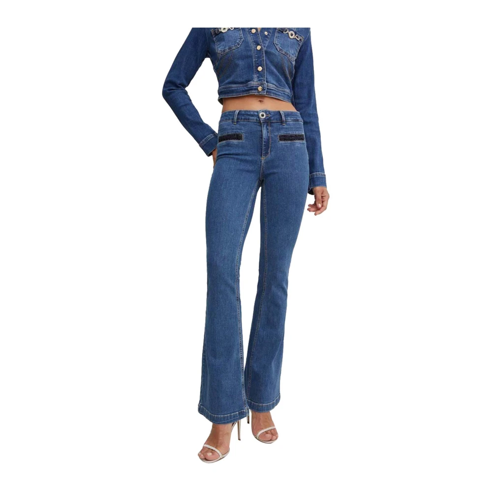 Liu Jo Glitterdetail Donna Jeans Slim Fit Blue Dames