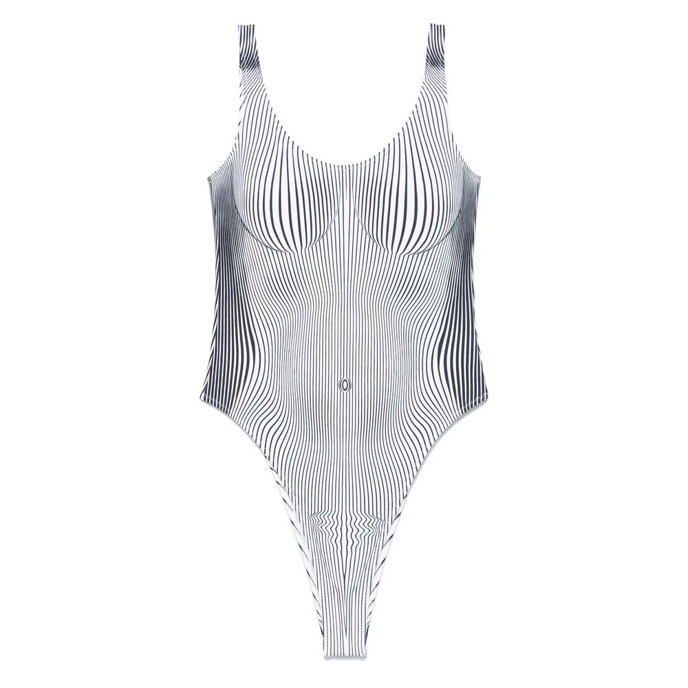 Jean Paul Gaultier Wit Scoop Neck Strandkleding Multicolor Dames