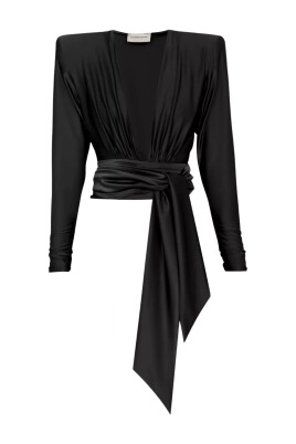 black-deep-v-neck-long-sleeve-top