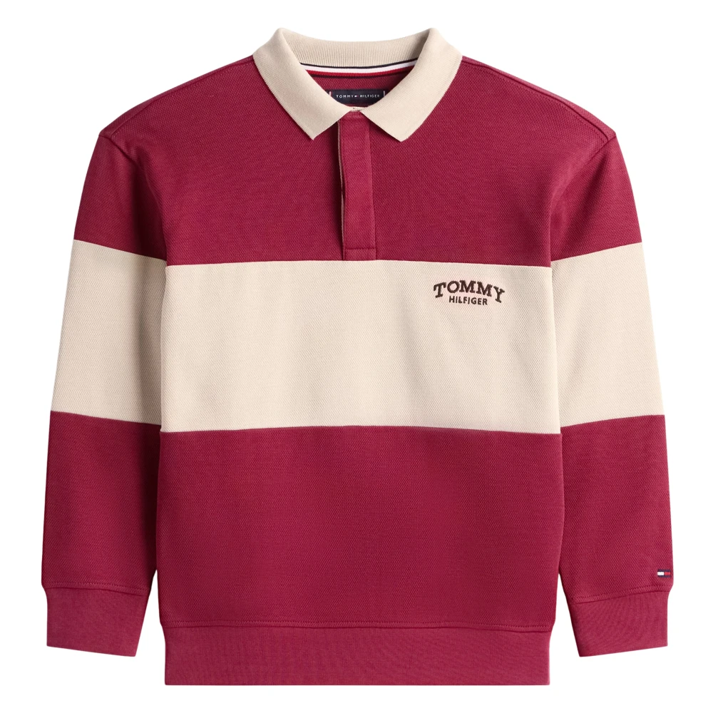 Tommy Hilfiger Boys Multicolor Kids Sweatshirts, 8 Y, Colour-Blocked Long Sleeve Polo Shirt