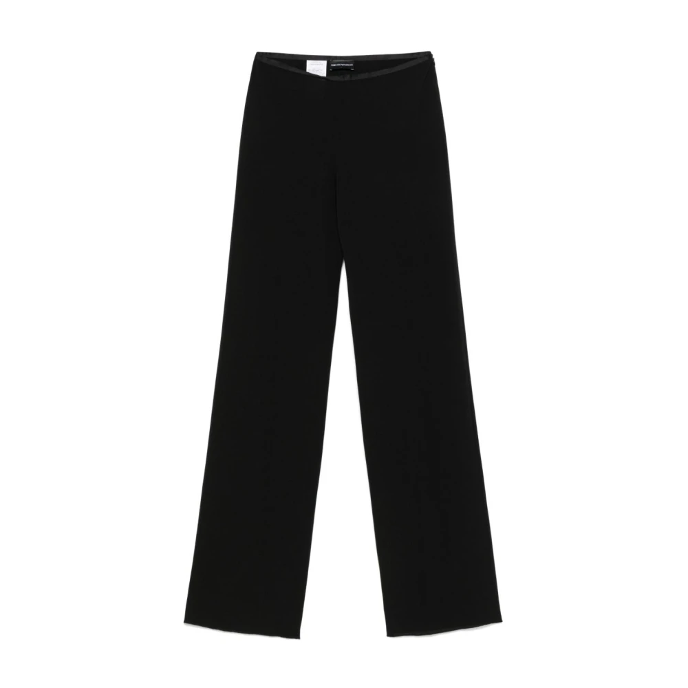 Emporio Armani Vrouw Zwart Broeken Dames, S, E Broek Met Contrasterende Rand