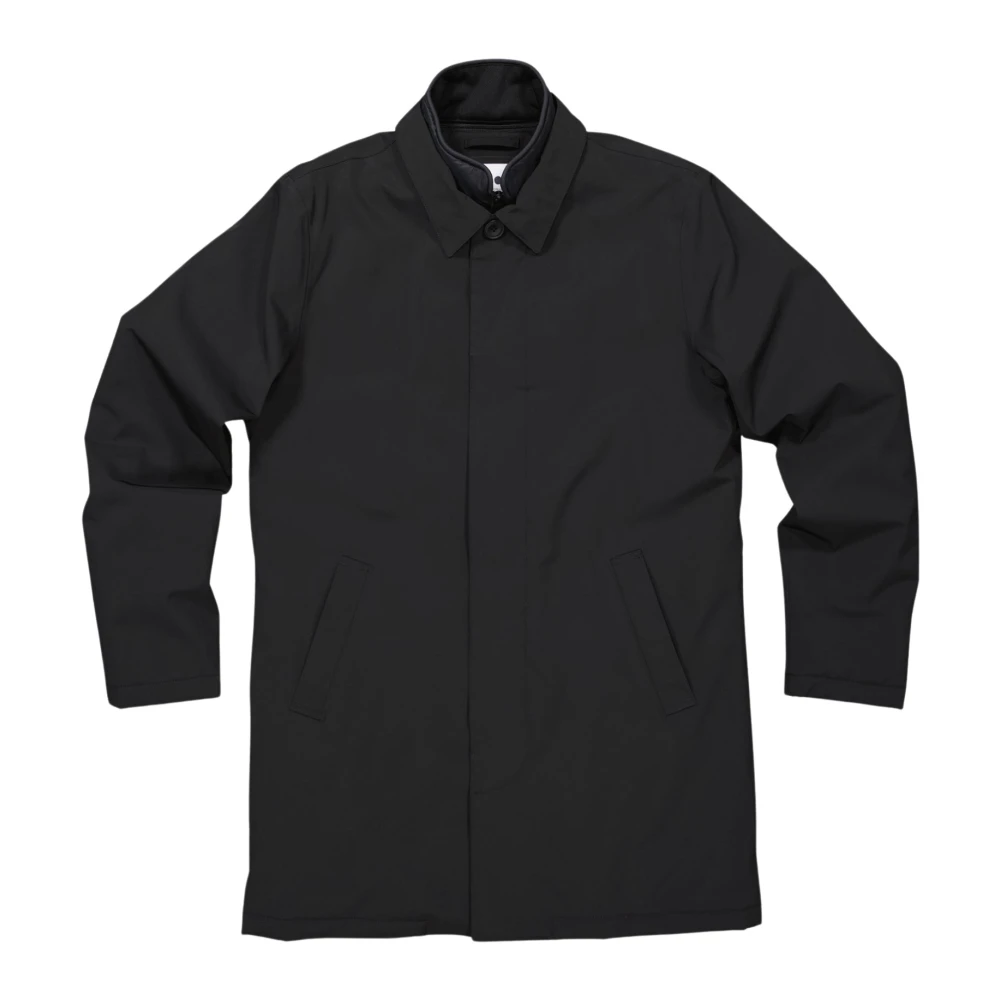 Nn07 Zwarte Waterdichte Trenchcoat met Afneembare Gilet Black Heren