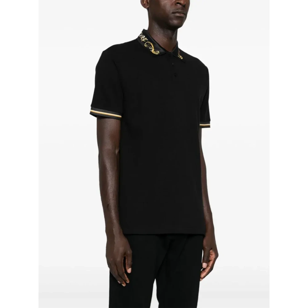 Versace Jeans Couture Chromo Kraag Zwart Polo Black Heren