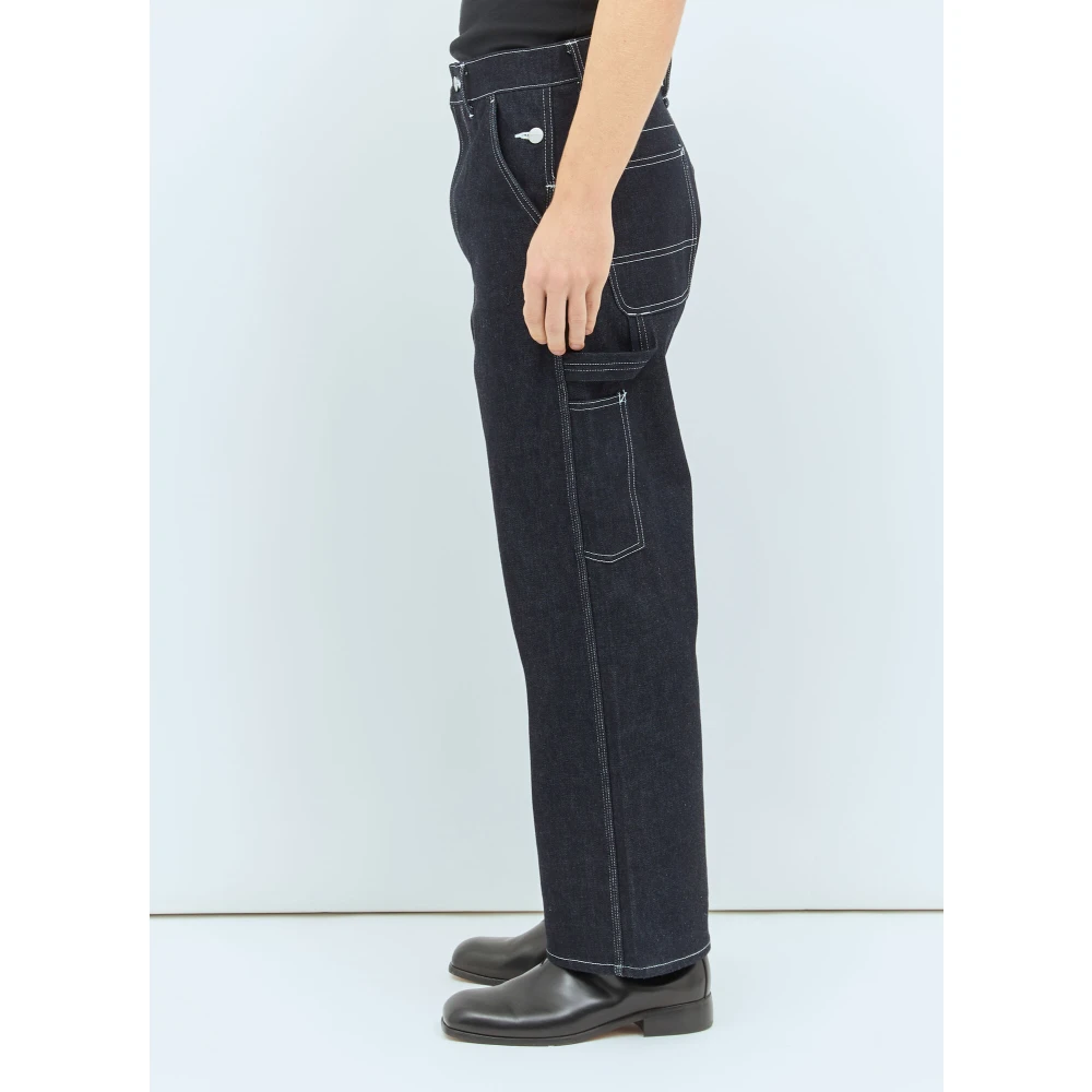 Junya Watanabe Contrast Topstitch Timmerman Jeans Blue Heren